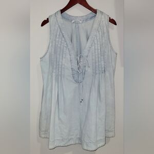 The Mustard Seed Boutique Jean Romper with Pockets. Size Large